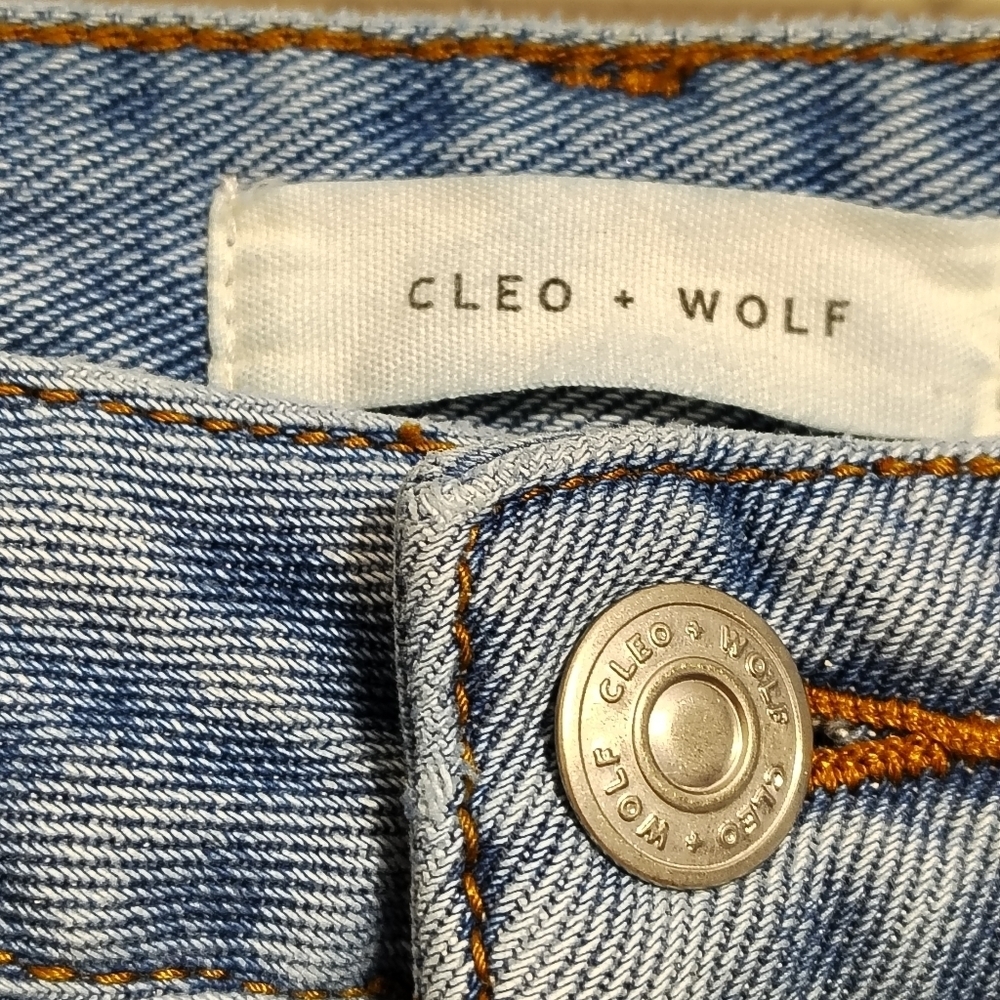 Cleo+Wolf High Rise Straight Women's 28x32 Distressed Thrashed 90s Y2K - Picture 6 of 11
